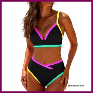 High Waisted Bikini Set with Push-Up Padding and Tummy Control